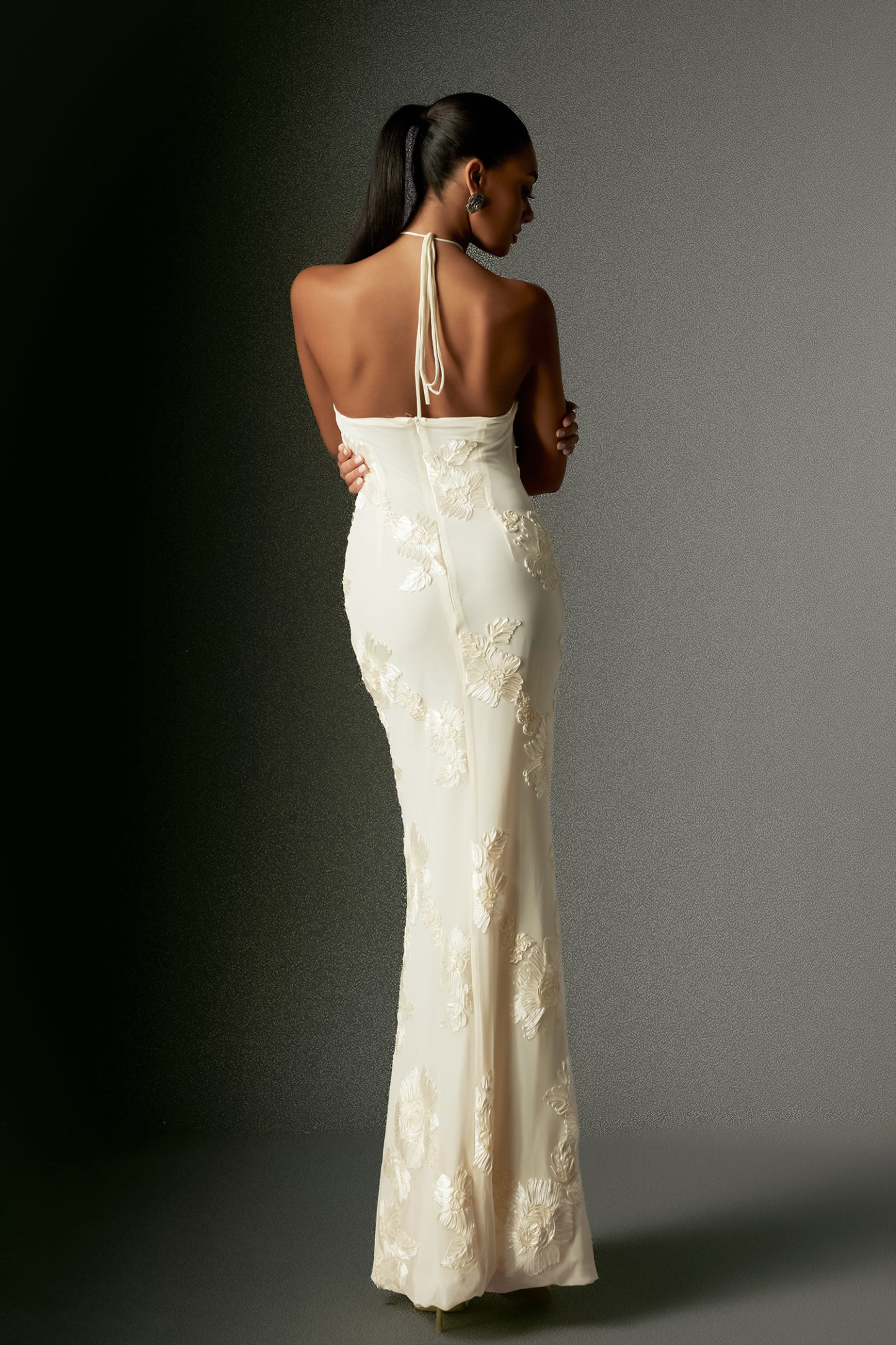 Çiçekli Halter Maxi Elbise