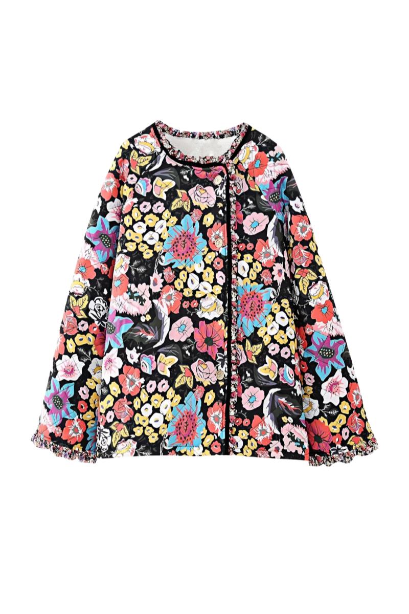 Locinia Çiçek Baskılı Kapitone Ceket