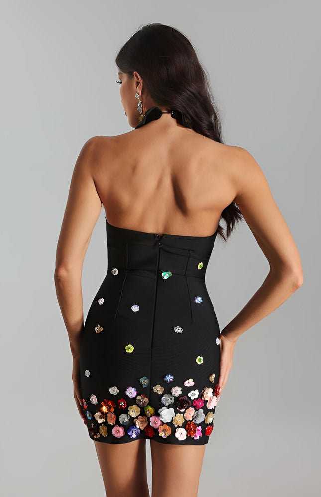 Elysian Çiçek İşlemeli Bodycon Elbise