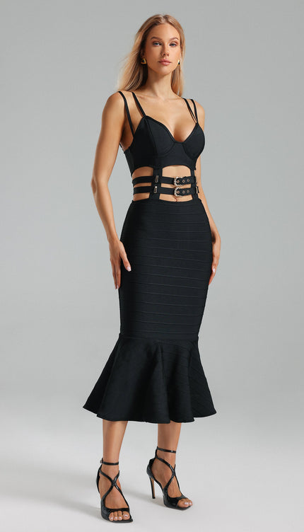 Nerissa Tokalı Katmanlı Elbise