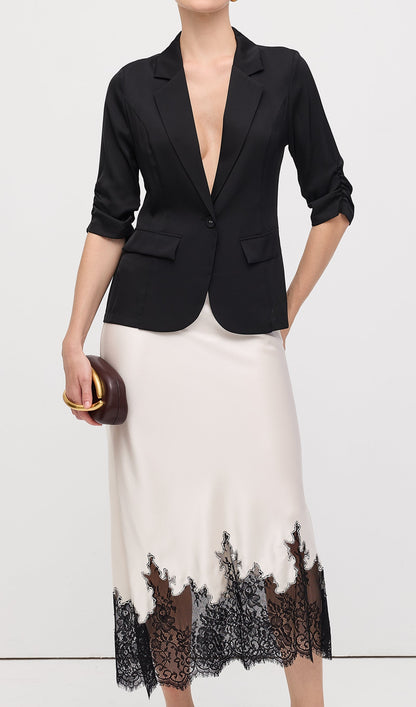 Dantel Saten Midi Etek