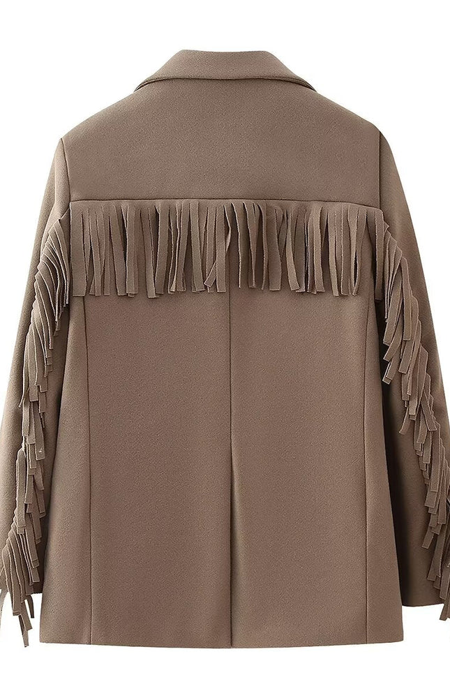 Aıya Püsküllü Yün Karışımlı Ceket