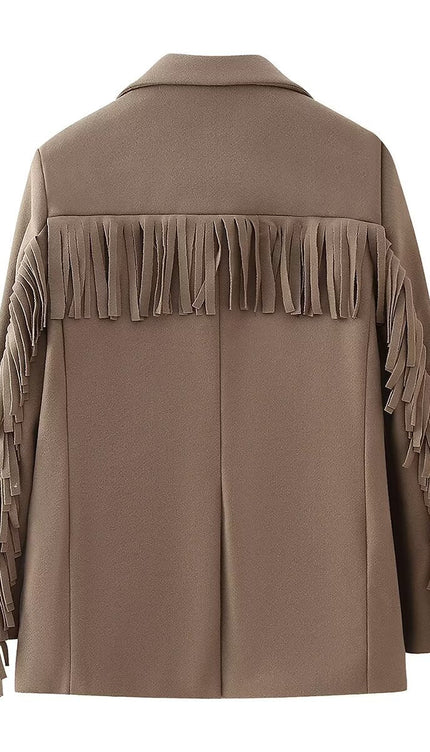 Aıya Püsküllü Yün Karışımlı Ceket