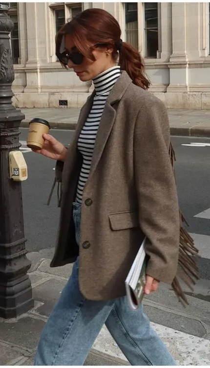 Aıya Püsküllü Yün Karışımlı Ceket