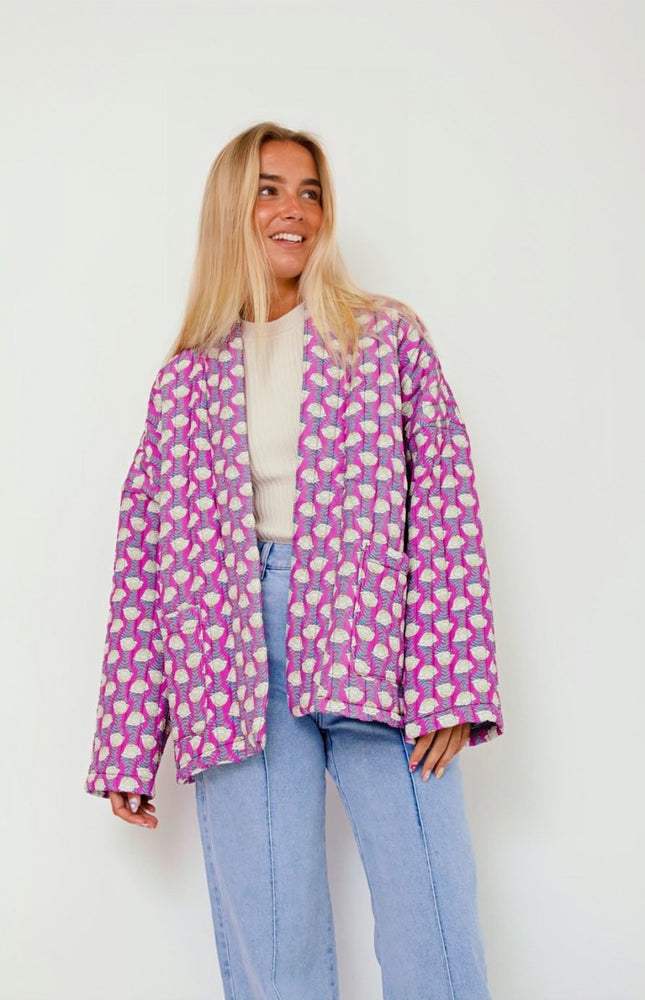 Moon Baskılı Kapitone Ceket