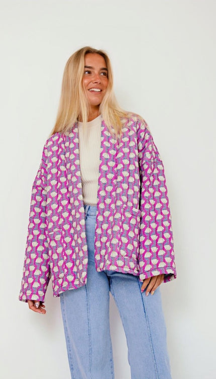 Moon Baskılı Kapitone Ceket