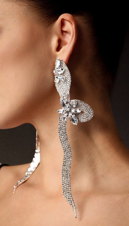 Tannen Taş Detaylı Yılan Model Küpeler