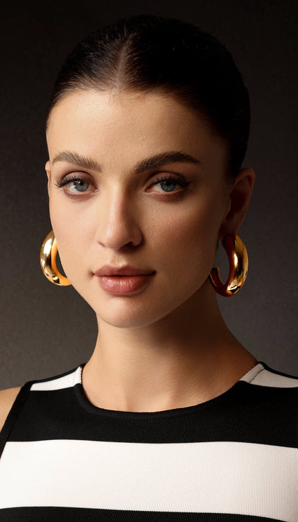 Mako Metal Yuvarlak Küpeler