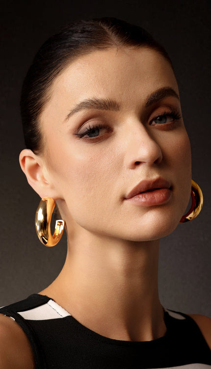 Mako Metal Yuvarlak Küpeler