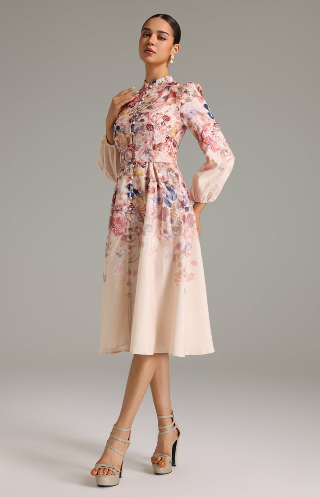 Rosei Zarif Midi Elbise