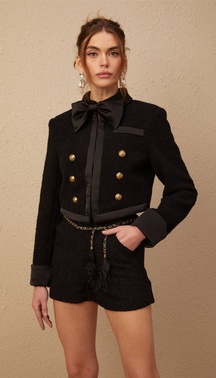 Antonia Siyah Tüvit Ceket