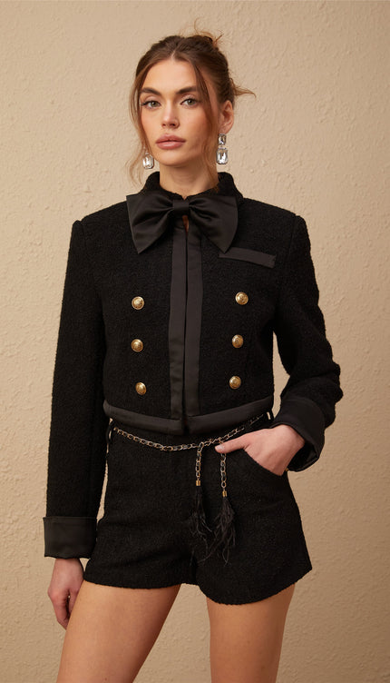 Antonia Siyah Tüvit Ceket