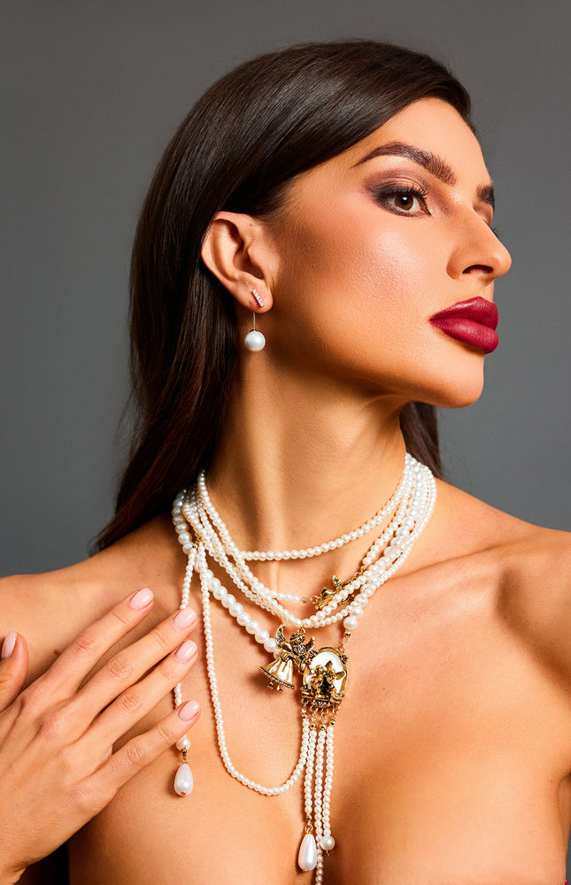 Talia İnci ve Taş Detaylı Mini Küpeler