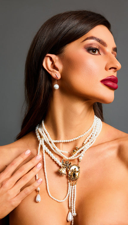 Talia İnci ve Taş Detaylı Mini Küpeler