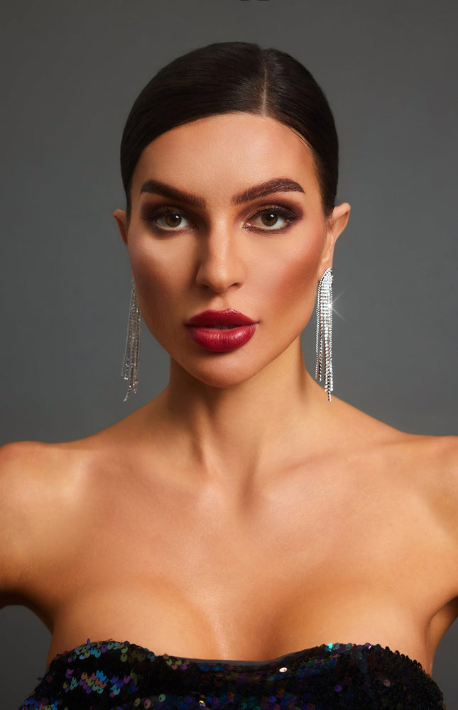 Rosie Taş Detaylı Püskül Küpe