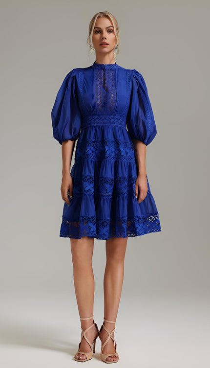 Royal Bloom Dantel Elbise