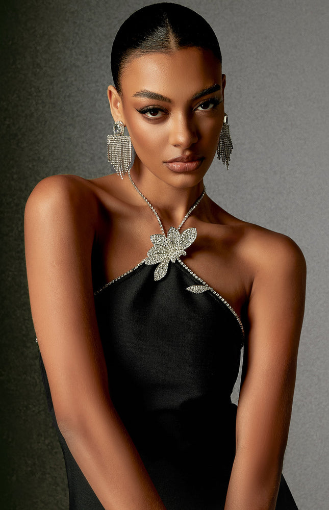 Kristal Halter Elbise