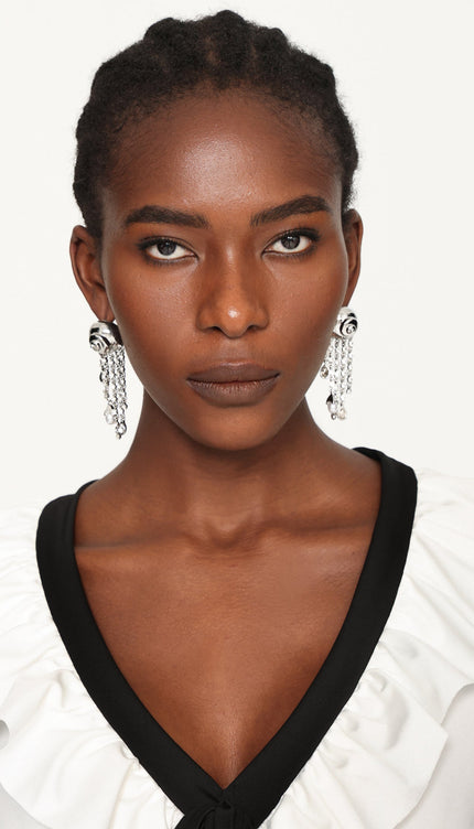 Kianala Metal Püskül ve İnci Küpe