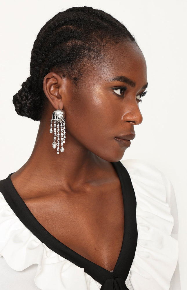 Kianala Metal Püskül ve İnci Küpe