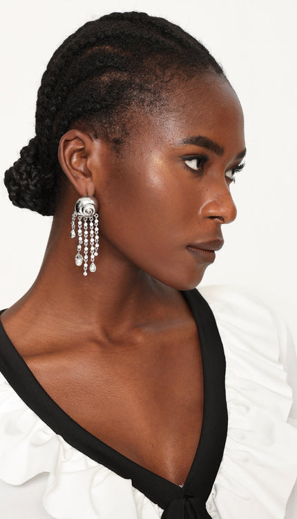 Kianala Metal Püskül ve İnci Küpe