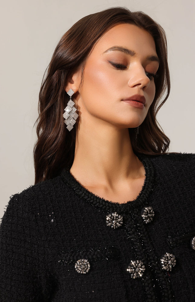 Villa Romboit Taş Detaylı Küpe