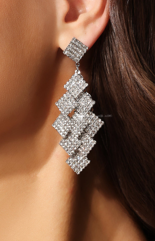 Villa Romboit Taş Detaylı Küpe