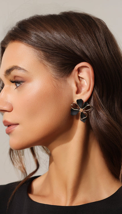 Kivi Çiçekli Metal Küpe