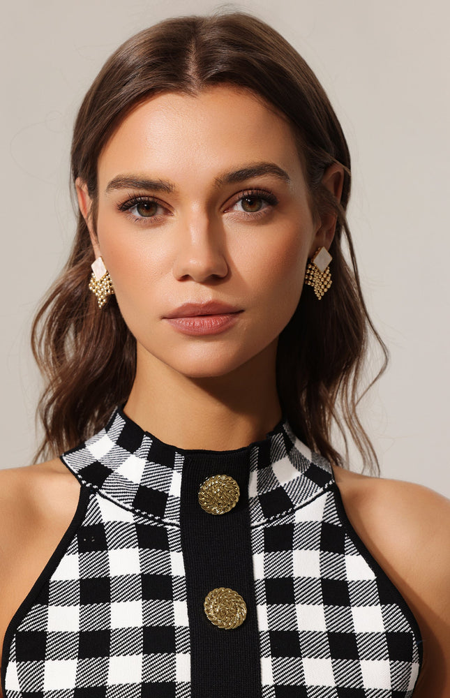 Elspeth Romboid Örgü Küpe