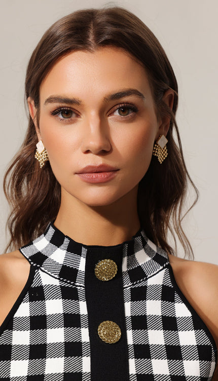 Elspeth Romboid Örgü Küpe