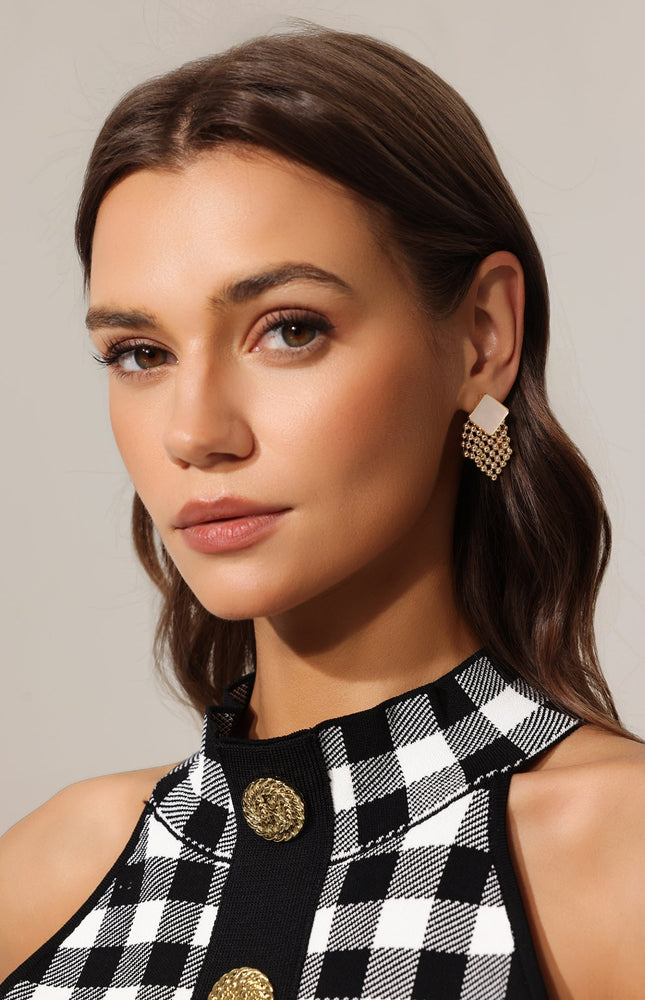 Elspeth Romboid Örgü Küpe