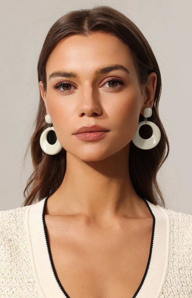 Runa Yuvarlak Hollow Desenli Küpeler