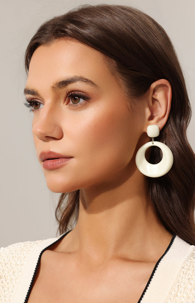 Runa Yuvarlak Hollow Desenli Küpeler