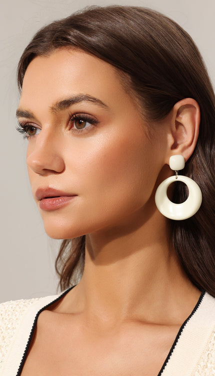 Runa Yuvarlak Hollow Desenli Küpeler