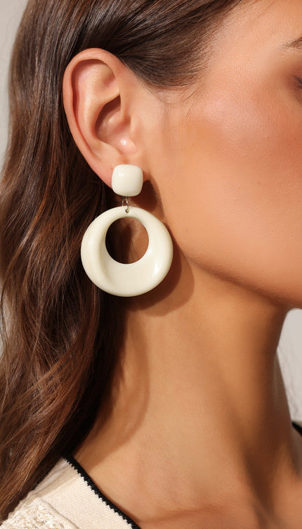 Runa Yuvarlak Hollow Desenli Küpeler