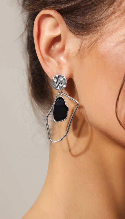 Zandy Uzay Metal Asimetrik Küpeler