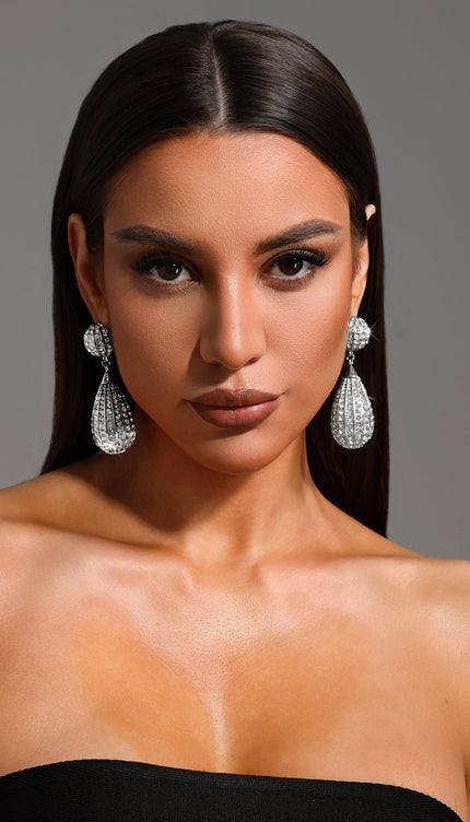 Rosanna Damla Şeklinde Taş Detaylı Küpeler