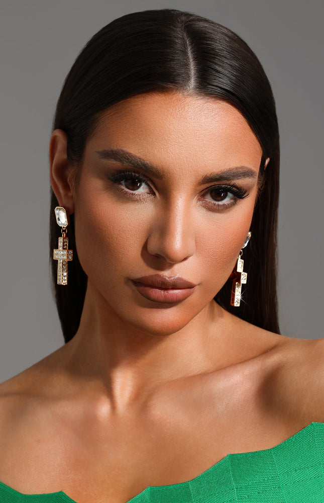 Katja Karel Kesim Haçlı Küpe