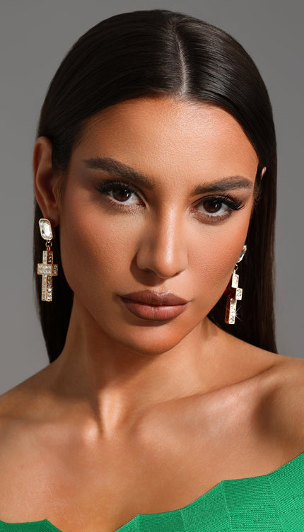 Katja Karel Kesim Haçlı Küpe