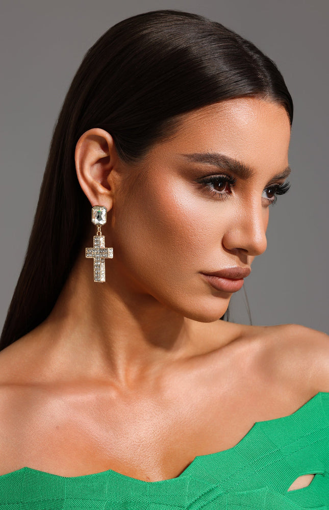 Katja Karel Kesim Haçlı Küpe