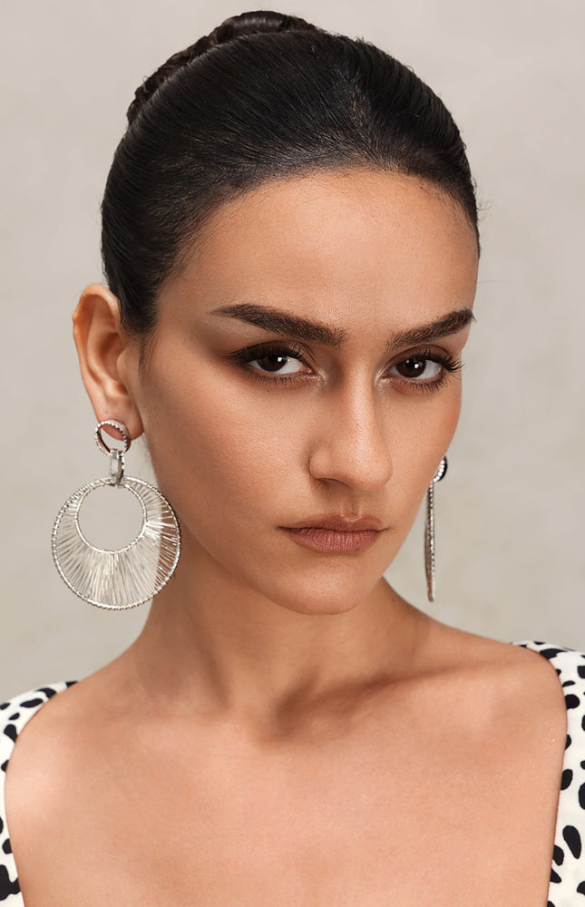 Yaen Daire Örgü Ajour Küpe