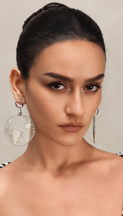 Yaen Daire Örgü Ajour Küpe