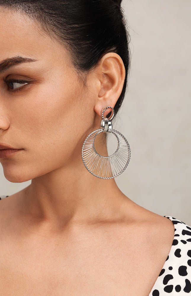 Yaen Daire Örgü Ajour Küpe