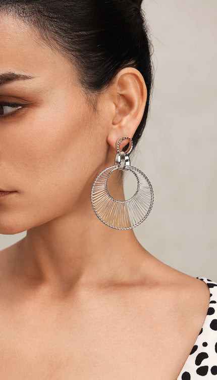 Yaen Daire Örgü Ajour Küpe