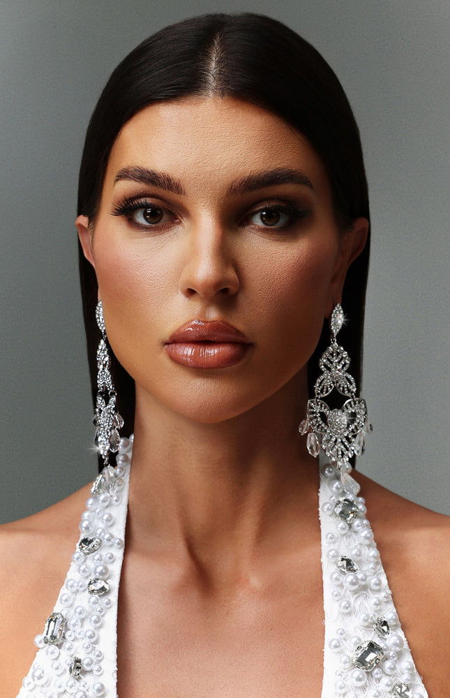 Baskılı Taş Detaylı Oyuk Küpe