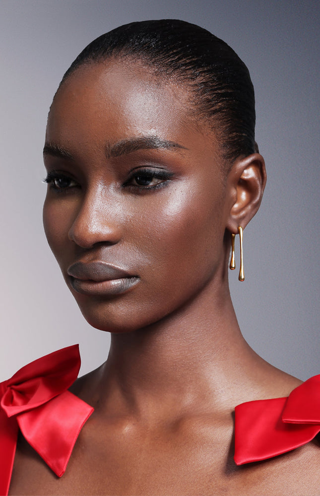 Asi Çizgili Su Damlası Küpeler