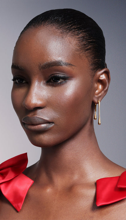 Asi Çizgili Su Damlası Küpeler