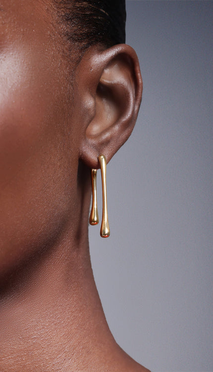 Asi Çizgili Su Damlası Küpeler