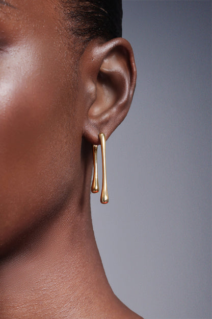 Asi Çizgili Su Damlası Küpeler