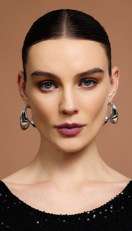 Jaza Metalik Kavisli Küpeler