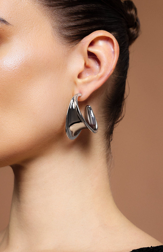 Jaza Metalik Kavisli Küpeler